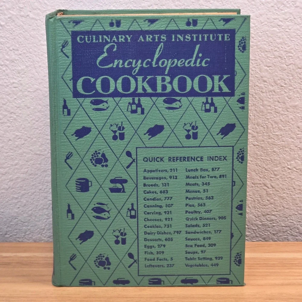 Culinary Arts Institute Encyclopedic Cookbook 1950 Illustrated Hardcover Vintage